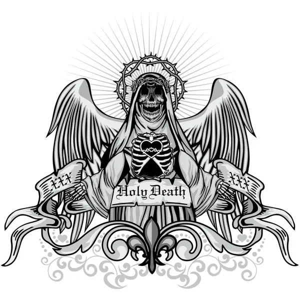 Kafatası ile gotik tabela, grunge vintage tasarım tişörtler