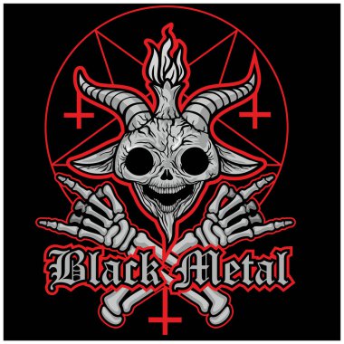 Baphomet 'in keçi kafatası, grunge vintage tasarım tişörtler. 