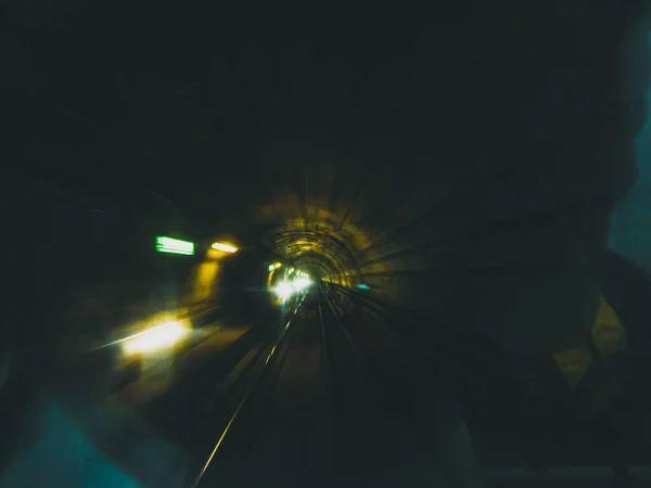 Θέα Από Σήραγγα Του Μετρό Από Τρένο — Φωτογραφία Αρχείου