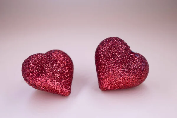 two hearts shape on the plain background