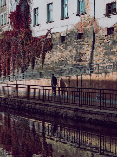Şehir Bulvarı 'ndaki adamın silueti.