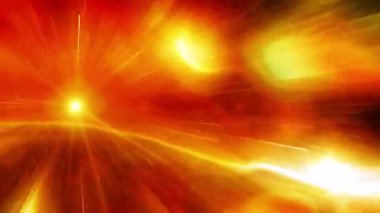 Soyut hareket arkaplanı renkli parçacıklar parlıyor. Kusursuz 4K döngü videosu.