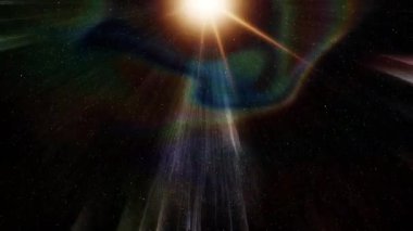 Soyut hareket arkaplanı renkli parçacıklar parlıyor. Kusursuz 4K döngü videosu.