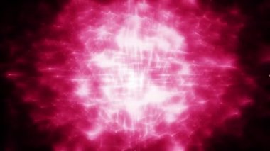 Soyut hareket arkaplanı renkli parçacıklar parlıyor. Kusursuz 4K döngü videosu.