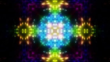 Soyut hareket arkaplanı renkli parçacıklar parlıyor. Kusursuz 4K döngü videosu.