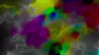 Soyut hareket arkaplanı renkli parçacıklar parlıyor. Kusursuz 4K döngü videosu.