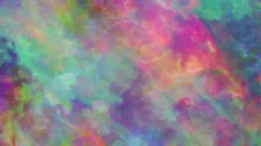 Soyut hareket arkaplanı renkli parçacıklar parlıyor. Kusursuz 4K döngü videosu.