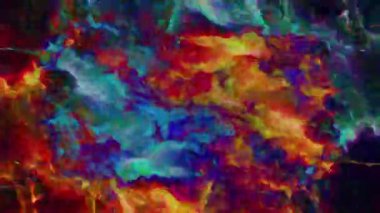 Soyut hareket arkaplanı renkli parçacıklar parlıyor. Kusursuz 4K döngü videosu.