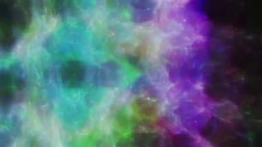 Soyut hareket arkaplanı renkli parçacıklar parlıyor. Kusursuz 4K döngü videosu.