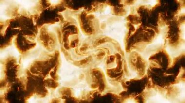 Soyut hareket arkaplanı renkli parçacıklar parlıyor. Kusursuz 4K döngü videosu.