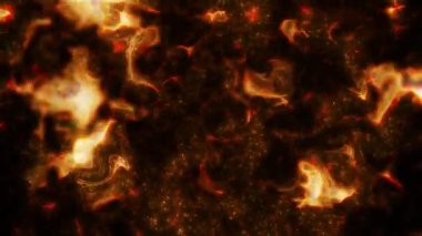 Soyut hareket arkaplanı renkli parçacıklar parlıyor. Kusursuz 4K döngü videosu.