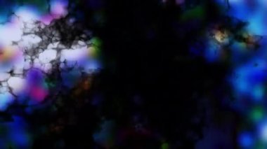 Soyut hareket arkaplanı renkli parçacıklar parlıyor. Kusursuz 4K döngü videosu.