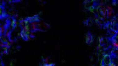 Soyut hareket arkaplanı renkli parçacıklar parlıyor. Kusursuz 4K döngü videosu.