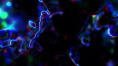Soyut hareket arkaplanı renkli parçacıklar parlıyor. Kusursuz 4K döngü videosu.