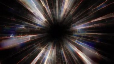 Soyut hareket arkaplanı renkli parçacıklar parlıyor. Kusursuz 4K döngü videosu.