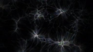 Soyut hareket arkaplanı renkli parçacıklar parlıyor. Kusursuz 4K döngü videosu.