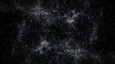 Soyut hareket arkaplanı renkli parçacıklar parlıyor. Kusursuz 4K döngü videosu.