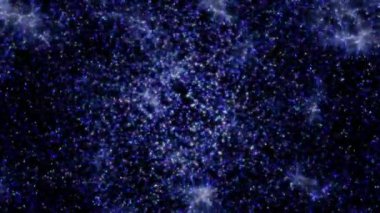 Soyut hareket arkaplanı renkli parçacıklar parlıyor. Kusursuz 4K döngü videosu.