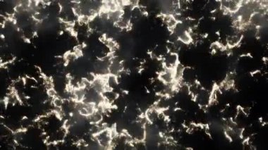 Soyut hareket arkaplanı renkli parçacıklar parlıyor. Kusursuz 4K döngü videosu.