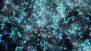 Soyut hareket arkaplanı renkli parçacıklar parlıyor. Kusursuz 4K döngü videosu.
