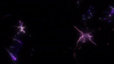 Soyut hareket arkaplanı renkli parçacıklar parlıyor. Kusursuz 4K döngü videosu.