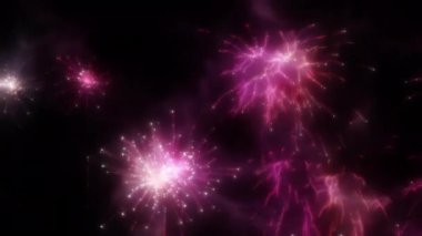 Soyut hareket arkaplanı renkli parçacıklar parlıyor. Kusursuz 4K döngü videosu.