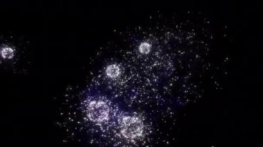 Soyut hareket arkaplanı renkli parçacıklar parlıyor. Kusursuz 4K döngü videosu.