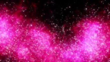 Soyut hareket arkaplanı renkli parçacıklar parlıyor. Kusursuz 4K döngü videosu.