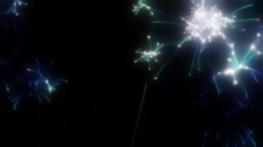 Soyut hareket arkaplanı renkli parçacıklar parlıyor. Kusursuz 4K döngü videosu.