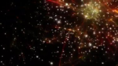 Soyut hareket arkaplanı renkli parçacıklar parlıyor. Kusursuz 4K döngü videosu.