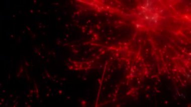 Soyut hareket arkaplanı renkli parçacıklar parlıyor. Kusursuz 4K döngü videosu.