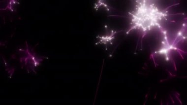 Soyut hareket arkaplanı renkli parçacıklar parlıyor. Kusursuz 4K döngü videosu.