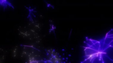 Soyut hareket arkaplanı renkli parçacıklar parlıyor. Kusursuz 4K döngü videosu.