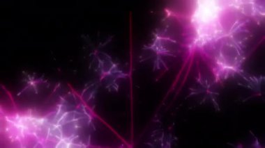 Soyut hareket arkaplanı renkli parçacıklar parlıyor. Kusursuz 4K döngü videosu.