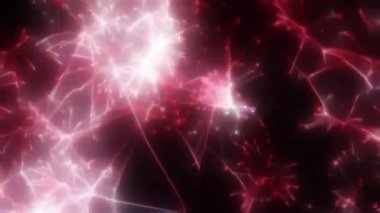 Soyut hareket arkaplanı renkli parçacıklar parlıyor. Kusursuz 4K döngü videosu.