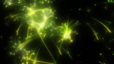 Soyut hareket arkaplanı renkli parçacıklar parlıyor. Kusursuz 4K döngü videosu.