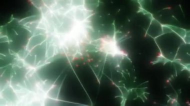 Soyut hareket arkaplanı renkli parçacıklar parlıyor. Kusursuz 4K döngü videosu.