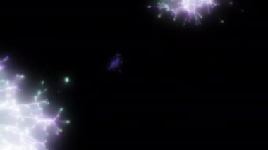 Soyut hareket arkaplanı renkli parçacıklar parlıyor. Kusursuz 4K döngü videosu.