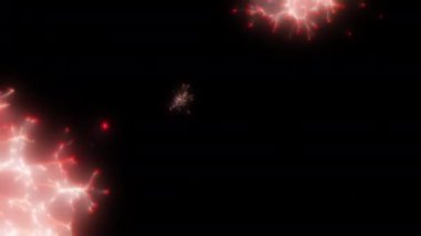 Soyut hareket arkaplanı renkli parçacıklar parlıyor. Kusursuz 4K döngü videosu.