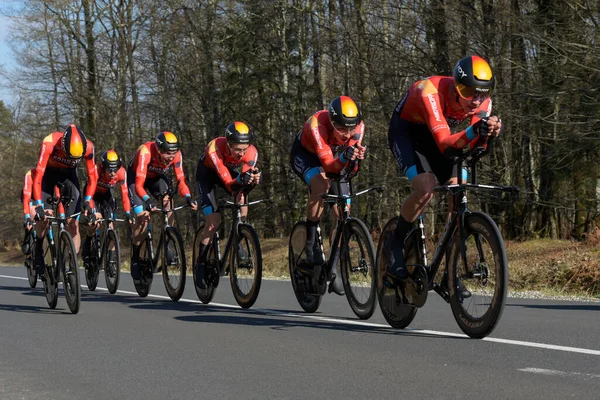 March 2023 View Cyclist Team Bahrain Victorious Team Time Trial — Stock Photo, Image