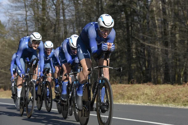 March 2023 View Cyclist Team Movistar Team Time Trial Professionnal — Stock Photo, Image