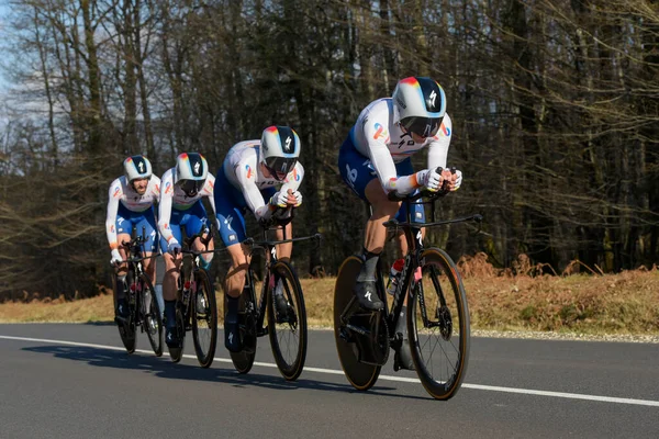 March 2023 View Cyclist Team Total Energies Team Time Trial — Stock Photo, Image