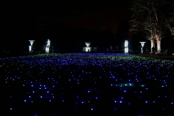 stock image Saint Cloud - France -January 2023: view of the park of Saint Cloud during the Christmas illuminations