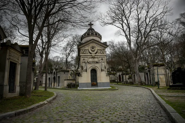 Vista Sul Cimitero Pere Lachaise Parigi Inverno — Foto Stock