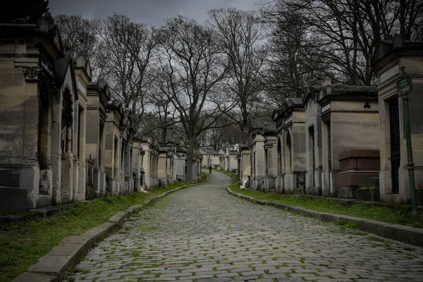 Vista Sul Cimitero Pere Lachaise Parigi Inverno — Foto Stock