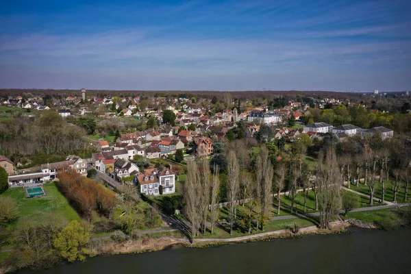 Вид Воздуха Город Boissise Bertrand Сене Марне Франции — стоковое фото