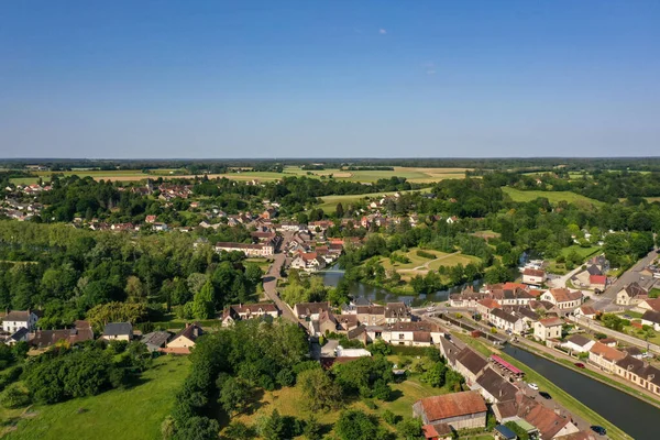 Fransa Nın Bourgogne Kentindeki Rogny Les Sept Ecluses Hava Manzarası — Stok fotoğraf