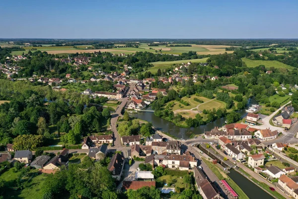 Aerial View Rogny Les Sept Ecluses Bourgogne France — Stock Photo, Image