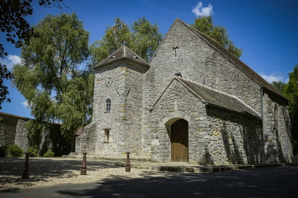 关于法国塞纳和马恩Villiers Biere村教堂的看法 — 图库照片