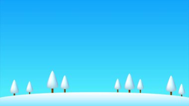 Noel Baba Karlı Ormanda El sallıyor Mutlu Noeller ve Mutlu Yıllar Canlandırması